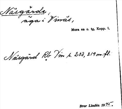 Bild på arkivkortet för arkivposten Näsgärde