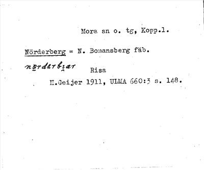 Bild på arkivkortet för arkivposten Nörderberg