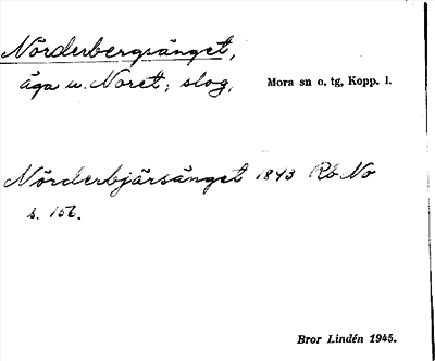 Bild på arkivkortet för arkivposten Nörderbergsänget