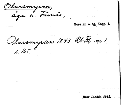 Bild på arkivkortet för arkivposten Olarsmyren