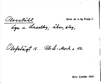 Bild på arkivkortet för arkivposten Olovstäkt