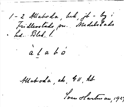 Bild på arkivkortet för arkivposten Allaboda