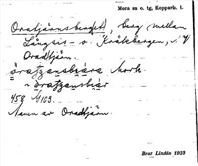 Bild på arkivkortet för arkivposten Oratjärnsberg(et)