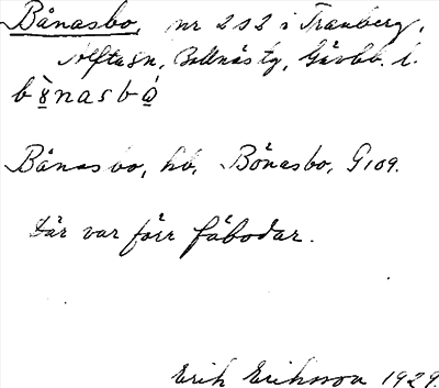 Bild på arkivkortet för arkivposten Bånasbo