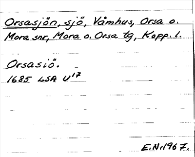 Bild på arkivkortet för arkivposten Orsasjön