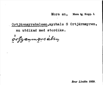 Bild på arkivkortet för arkivposten Ortjärnmyrshalsen