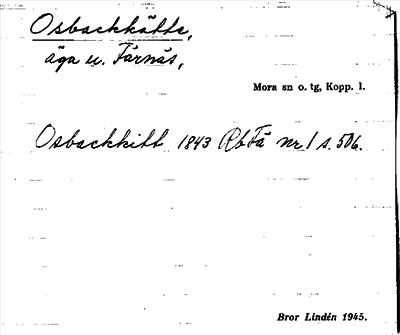Bild på arkivkortet för arkivposten Osbackkätte