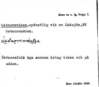 Bild på arkivkortet för arkivposten Ostnorsviken