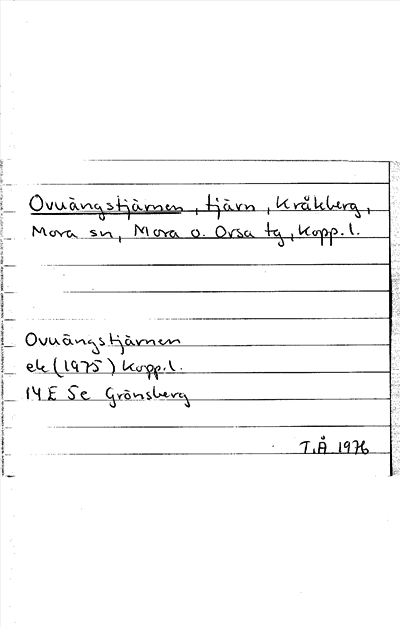 Bild på arkivkortet för arkivposten Ovuängstjärnen