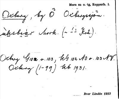 Bild på arkivkortet för arkivposten Oxberg
