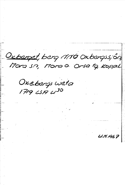 Bild på arkivkortet för arkivposten Oxberget