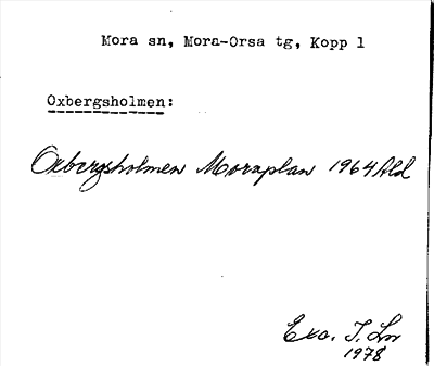 Bild på arkivkortet för arkivposten Oxbergsholmen