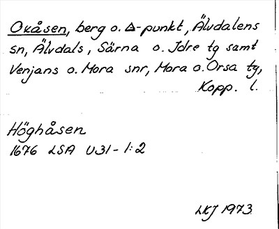 Bild på arkivkortet för arkivposten Oxåsen
