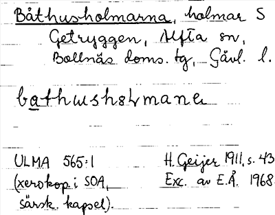 Bild på arkivkortet för arkivposten Båthusholmarna