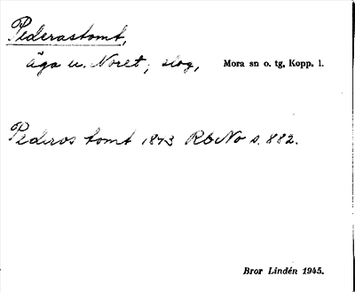 Bild på arkivkortet för arkivposten Pederastomt