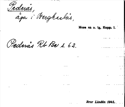 Bild på arkivkortet för arkivposten Pederås