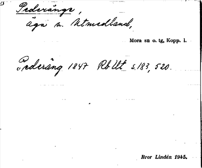 Bild på arkivkortet för arkivposten Pederänge
