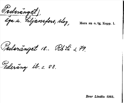 Bild på arkivkortet för arkivposten Pederänge(t)