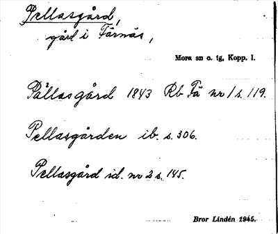 Bild på arkivkortet för arkivposten Pellasgård