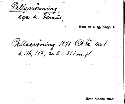 Bild på arkivkortet för arkivposten Pellasrönning