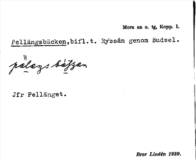 Bild på arkivkortet för arkivposten Pellängsbäcken