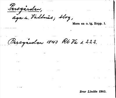 Bild på arkivkortet för arkivposten Persgården