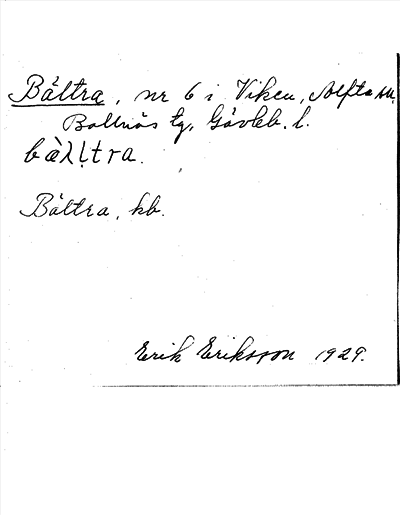 Bild på arkivkortet för arkivposten Bältra