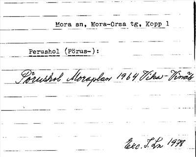 Bild på arkivkortet för arkivposten Perushol (Pörus-)