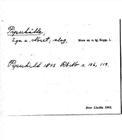 Bild på arkivkortet för arkivposten Pipukätte