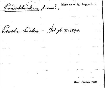 Bild på arkivkortet för arkivposten Prästbäcken