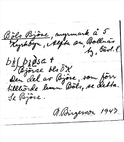 Bild på arkivkortet för arkivposten Böls Bjöse