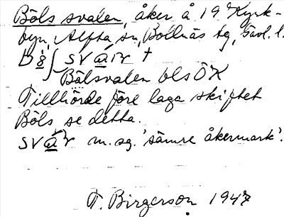 Bild på arkivkortet för arkivposten Böls svalen