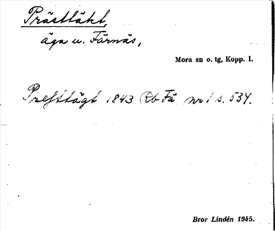 Bild på arkivkortet för arkivposten Prästtäkt