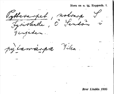 Bild på arkivkortet för arkivposten Pyttevarpet
