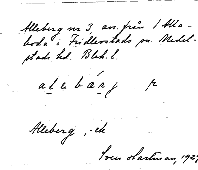 Bild på arkivkortet för arkivposten Alleberg