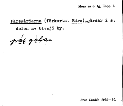 Bild på arkivkortet för arkivposten Pärsgårdarna(Pärs)