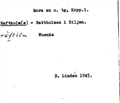 Bild på arkivkortet för arkivposten Raftholm(e)