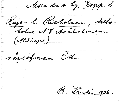 Bild på arkivkortet för arkivposten Rajsholmen i. Risholmen
