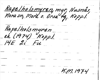 Bild på arkivkortet för arkivposten Rapelholsmyren