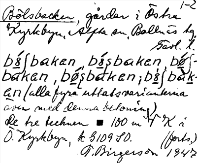 Bild på arkivkortet för arkivposten Bölsbacken