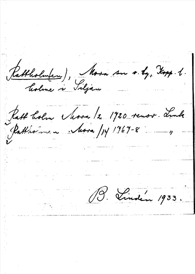 Bild på arkivkortet för arkivposten Rattholm(en)