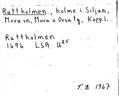 Bild på arkivkortet för arkivposten Rattholmen