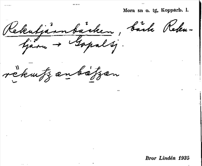 Bild på arkivkortet för arkivposten Rekutjärnbäcken