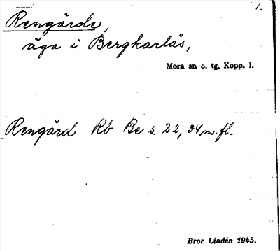 Bild på arkivkortet för arkivposten Rengärde