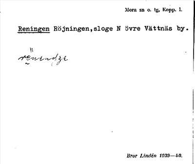 Bild på arkivkortet för arkivposten Reningen