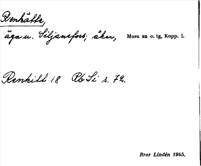 Bild på arkivkortet för arkivposten Renkätte