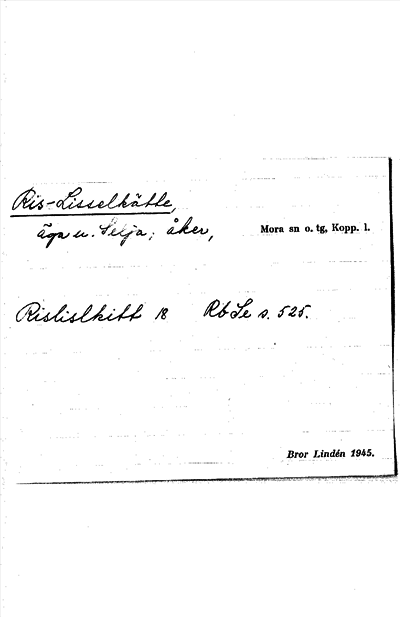 Bild på arkivkortet för arkivposten Ris-Lisselkätte