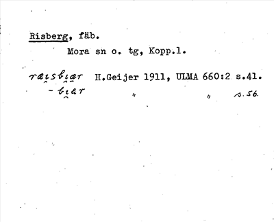 Bild på arkivkortet för arkivposten Risberg
