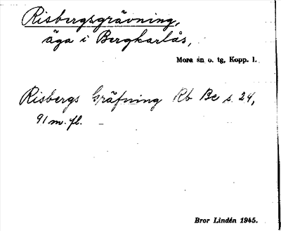 Bild på arkivkortet för arkivposten Risbergsgrävning