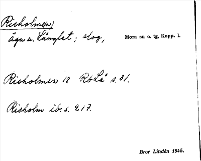 Bild på arkivkortet för arkivposten Risholme(n)